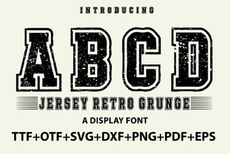 Retro Grunge Jersey Font Designs & Ideas